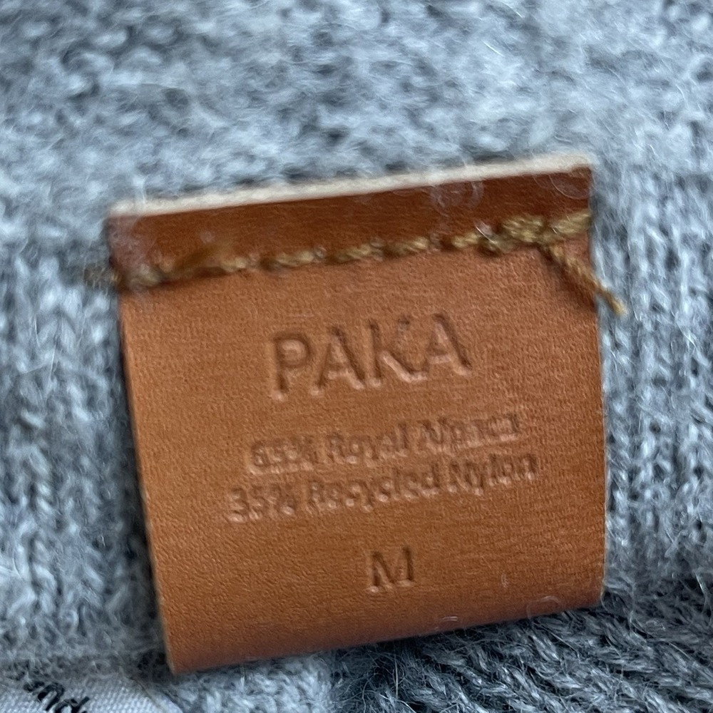 PAKA Royal Alpaca Size Medium Wool Crewneck Sweater in Heather Gray Handmade - Picture 8 of 9